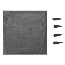   VEVOR Kerti Lépcsőkövek, 8 db 39,5x39,5 cm, Dekoratív Lépcsőkövek Karókkal, Időjárásálló Műanyag Útburkolati Lépcsők, Sima Felület, Kültéri Járda Gyep Terasz Tájhoz, Szürke