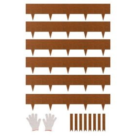   VEVOR acél kerti szegély, 6 db-os csomag 40 x 8 hüvelykes időjárásálló és rozsdaálló fém kerti szegély, hajlítható kerti szegély, cápaszűk, gyepszegély virágágyásokhoz, udvari ösvényelválasztóhoz