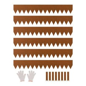   VEVOR acél kerti szegély, 6 db-os csomag 40 x 6 hüvelykes időjárásálló és rozsdaálló fém kerti szegély, hajlítható kerti szegély, nagy teherbírású gyepszegély, virágágyás udvari ösvényelválasztó