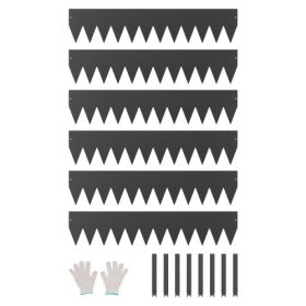   VEVOR acél kerti szegély, 6 db 40 x 8 hüvelykes rozsdaálló fém kerti szegély, hajlítható kerti szegély, nagy teherbírású gyepszegély, könnyen telepíthető, virágágyás udvari útelválasztó fekete