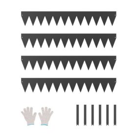   VEVOR acél kerti szegély, 4 csomag 40 x 6 hüvelykes rozsdaálló fém kerti szegély, hajlítható kerti szegély, nagy teherbírású gyepszegély, könnyen telepíthető, virágágyás udvari útelválasztó fekete