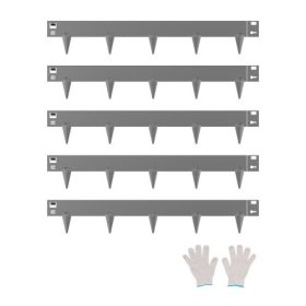   VEVOR acél tájszegély, 5 csomag 39 x 3 hüvelykes rozsdaálló fém tájszegély, hajlítható kerti szegély, nagy teherbírású gyepszegély, könnyen telepíthető, virágágyás udvari útelválasztó sötétszürke