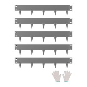   VEVOR acél tájszegély, 5 csomag 39 x 4 hüvelykes rozsdaálló fém tájszegély, hajlítható kerti szegély, nagy teherbírású gyepszegély, könnyen telepíthető, virágágyás udvari útelválasztó sötétszürke