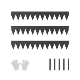   VEVOR acél kerti szegély, 3 csomag 40 x 6 hüvelykes rozsdaálló fém kerti szegély, hajlítható kerti szegély, nagy teherbírású gyepszegély, könnyen telepíthető, virágágyás udvari útelválasztó fekete