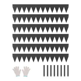   VEVOR acél kerti szegély, 6 db 40 x 6 hüvelykes rozsdaálló fém kerti szegély, hajlítható kerti szegély, nagy teherbírású gyepszegély, könnyen telepíthető, virágágyás udvari útelválasztó fekete