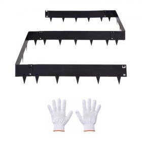   VEVOR horganyzott acél kerti szegély, 6 db-os csomag 1016 x 207 mm-es fém szegély kertépítéshez kesztyűvel, könnyen telepíthető, strapabíró fém kerti szegély virágágyáshoz, udvari ösvényhez