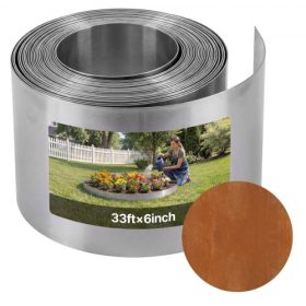   VEVOR Corten acél kerti szegély, 1000 x 15 cm acél szegély kertépítéshez kesztyűvel, könnyen felszerelhető hajlítható fémcsíkok, fém kerti szegély virágágyáshoz, udvari ösvényhez