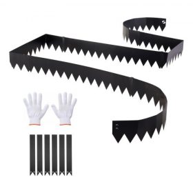   VEVOR horganyzott acél kerti szegély, 6 db-os 1016 x 152 mm-es fém szegély kertépítéshez 6 rögzítőkapoccsal, hajlítható fém kerti szegély virágágyáshoz, udvari ösvényhez, fekete