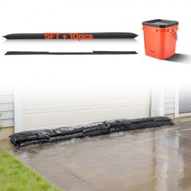   VEVOR árvízgátló, 10 db-os csomag, 1530 x 210 mm-es árvízzsákok vödörrel, újrafelhasználható, víz által aktiválható vízelnyelő gát, homokmentes homokzsákok elzáródás elleni védelme, árvízvédelmi zsákok pincébe, garázsba, ajtóba