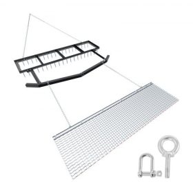   VEVOR vontatott borona, 6 lábas vontatott kocsibeálló talajlazító láncos boronával, állítható szélességgel és 36 kg teherbírással, nagy teherbírású gyepsimító gereblye, ATV-khez, UTV-khez és traktorokhoz, kavicsos kocsibeállókhoz