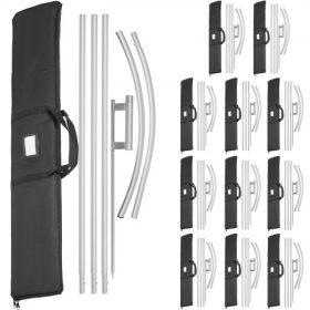   VEVOR reklám zászlórúd, 12 db toll zászlóköteg földbe szúrható szöggel, 16 lábas szélcsendes zászlórúd szettek földbe rögzítő karóval, 6 db-os Swooper zászlórúd készlet, céges zászló vállalkozásoknak és üzleteknek