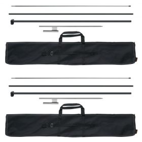   VEVOR toll zászlórúd készlet, 2 db Swooper zászlórúd 12,7 láb, jelzőzászlórudak üzleti reklámzászlókhoz kültérre, földbe szúrt cövekkel és hordtáskával (zászló nem tartozék)