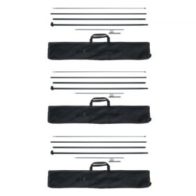   VEVOR tollból készült zászlórúd készlet, 3 db-os Swooper zászlórúd 16,3 láb, jelzőzászlórudak üzleti reklámzászlókhoz kültérre, földbe szúrt karókkal és hordtáskával (zászló nem tartozék)