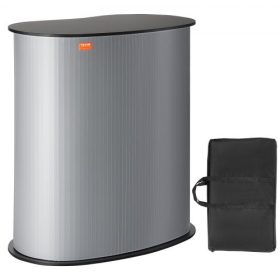   VEVOR hordozható kiállítási pódiumasztal, 90 × 49 × 94 cm, Kiállítási pultállvány, vásári stand fallal, Összecsukható promóciós kiskereskedelmi bárasztal, felhajtható pódiumpult hordtáskával