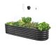VEVOR fém emelt kerti ágy, 2,0 x 0,6 x 0,4 m ovális kültéri Galvalume ültető kerti doboz, nyitott aljú kialakítás, nagy ültető emelt ágy zöldségek, virágok, pozsgások termesztéséhez, sötétszürke