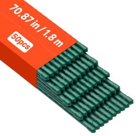   VEVOR kerti karók, 50 db-os csomag, 1800 mm, műanyag bevonatú fém paradicsomkarók, kerti rudak növények megtámasztására, hegyes véggel és csúszásgátló dudorokkal, hegymászó növények, kültéri zöldségek termesztéséhez