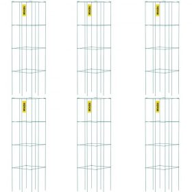   VEVOR paradicsomkalitkák, 35,6 cm x 35,6 cm x 95,4 cm, 6 db-os négyzet alakú növénytartó ketrec, zöld PVC-bevonatú acél paradicsomtornyok kúszó zöldségekhez, növényekhez, virágokhoz, gyümölcsökhöz