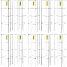   VEVOR paradicsomkalitkák, 29,5 cm x 29,5 cm x 117,5 cm, 10 db-os négyzet alakú növénytartó ketrec, ezüst PVC-bevonatú acél paradicsomtornyok kúszó zöldségekhez, növényekhez, virágokhoz, gyümölcsökhöz