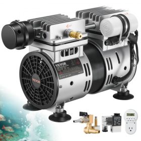   VEVOR tólevegtető, 550 W teljesítmény, 5,2 CFM akár 3 hektáros, 50 lábas tóhoz, tólevegtető készlet 3/4 LE kompresszort, időzítőt és szelepeket tartalmaz, légkompresszor mélyvízi oxigénkeringetéshez, tóhoz, tóhoz