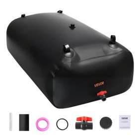   VEVOR víztároló hólyag, 540 literes víztároló tartály, 1000D PVC nagy kapacitású puha zsák hólyag, összecsukható hordozható kerti öntözéshez, kempingezéshez, lakókocsihoz, vészhelyzeti használatra - fekete