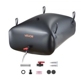   VEVOR víztároló hólyag, 330L hordozható és összecsukható víztároló táska, kopásálló 1000D PVC lágy vizes táska, szivárgásmentes kempingtartály-tartályok kerti öntözéshez, lakókocsi vészhelyzeti használatra, fekete