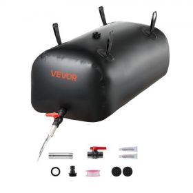   VEVOR víztároló hólyag, 113 literes hordozható és összecsukható víztároló táska, kopásálló 1000D PVC lágy vizes táska, szivárgásmentes kempingtartály-tartályok kerti öntözéshez, lakókocsi vészhelyzeti használatra, fekete