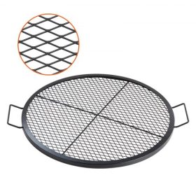   VEVOR X-Marks tűzrakóhely grillrács, kerek főzőrács, nagy teherbírású acél tábortűz BBQ grillrács fogantyúval és tartóval X huzal, hordozható kempingedények kültéri partikhoz és összejövetelekhez, 30 hüvelykes fekete