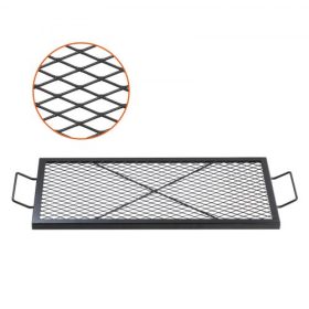   VEVOR X-Marks tűzrakóhely grillrács, téglalap alakú főzőrács, nagy teherbírású acél tábortűz BBQ grillrács fogantyúval és tartóval X huzal, hordozható kempingedények kültéri összejövetelekhez, 32 hüvelykes fekete