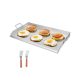VEVOR rozsdamentes acél serpenyő, 36x22 hüvelykes univerzális lapos tetejű téglalap alakú lemez, gázgrill serpenyő BBQ grillhez, Teppanyaki, hordozható családi főzőedény fogantyúval, kempingpartihoz