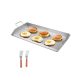 VEVOR rozsdamentes acél serpenyő, 32x16 hüvelykes univerzális lapos tetejű téglalap alakú lemez, gázgrill serpenyő BBQ grillhez, Teppanyaki, hordozható családi főzőedény fogantyúval, kempingpartihoz