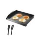 VEVOR szénacél serpenyő, 22x16 hüvelykes univerzális lapos tetejű téglalap alakú lemez, gázgrill serpenyő BBQ grillhez, Teppanyaki, hordozható családi edények, kempingpartikhoz, fekete
