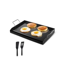   VEVOR szénacél serpenyő, 24x16 hüvelykes univerzális lapos tetejű téglalap alakú lemez, gázgrill serpenyő BBQ grillhez, Teppanyaki, hordozható családi főzőedény fogantyúval, kempingpartihoz