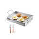 VEVOR rozsdamentes acél serpenyő, 17x13 hüvelykes univerzális lapos tetejű téglalap alakú lemez, gázgrill serpenyő BBQ grillhez, Teppanyaki, hordozható családi főzőedény fogantyúval, kempingpartihoz