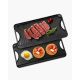 VEVOR megfordítható grill/sütőlap, 20x10 hüvelykes előfűszerezett öntöttvas sütőlap, hordozható téglalap alakú serpenyő fogantyúval, családi főzőedény beltéri/kültéri tűzhelyhez, gáz, kemping BBQ, fekete