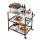 VEVOR kültéri grillkocsi, 800 x 610 mm-es rozsdamentes acél asztali méretű grillasztal, kültéri főzőasztal 4 kerékkel és oldalsó fogantyúval, két hálós polccal, BBQ előkészítő asztalok teraszra, kertbe