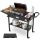 VEVOR kültéri grillkocsi, 787 x 432 mm asztali méretű grillezőasztal, összecsukható kültéri főzőasztal papírzsebkendőtartóval, akasztókkal, kerekekkel, oldalsó asztallal, BBQ előkészítő asztalok piknikhez, konyhába, udvarra