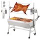 VEVOR Upgrade Rotisserie Grill, 35 hüvelykes 90 font kapacitású, BBQ egész sertés bárány kecske faszenes nyárs grill, elektromos 42 W-os motoros rozsdamentes acél forgónyárs sütő zárható kerekekkel, kültéri kempingezéshez
