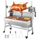 VEVOR forgónyárs grill, 38 W-os BBQ kültéri sertés- és báránynyárs sütő, faszenes nyárs sütő 60 kg teherbírással és 7 szintmagassággal, rozsdamentes acél elektromos forgónyárs grillkészlet kültéri kempingezéshez