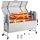 VEVOR forgónyárs grill, 38 W-os BBQ kültéri sertés- és báránynyárs sütő, faszenes nyárs sütő 60 kg-os kapacitással, kerekekkel és 4 szintű magassággal, rozsdamentes acél elektromos forgónyárs grillkészlet kültéri kempingezéshez