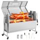 VEVOR forgónyárs grill, 38 W-os BBQ kültéri sertés- és báránynyárs sütő, faszenes nyárs sütő 60 kg-os kapacitással, kerekekkel és 4 szintű magassággal, rozsdamentes acél elektromos forgónyárs grillkészlet kültéri kempingezéshez