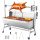 VEVOR forgónyárs grill, 38 W-os BBQ kültéri sertés- és báránynyárs sütő, faszenes nyárs sütő 60 kg-os kapacitással, kerekekkel és 4 szintű magassággal, rozsdamentes acél elektromos forgónyárs grillkészlet kültéri kempingezéshez
