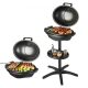 VEVOR elektromos grill 2400W, 2 az 1-ben álló és asztali elektromos BBQ grillsütő beltérre és kültérre - 50°C-350°C állítható hőmérséklettel és tapadásmentes kerámia bevonatú sütőlappal partikhoz és kerti grillezéshez