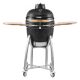 VEVOR faszenes füstölő és grill, 450 mm-es Kamado faszenes BBQ füstölő, mozgatható kerámia grillsütő 4 kerékkel (2 zárható), beépített hőmérővel, szellőzőnyílással és oldalsó polccal kültéri teraszon, udvaron való főzéshez