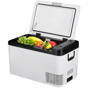   VEVOR 12 voltos hűtőszekrény, 22 literes, egyzónás autós hűtőszekrény alkalmazásvezérléssel és kerekekkel, 12/24V DC és 100-240V AC elektromos kompresszoros hűtő autóhoz, teherautóhoz, lakókocsihoz, hajóhoz, kültéri és otthoni has