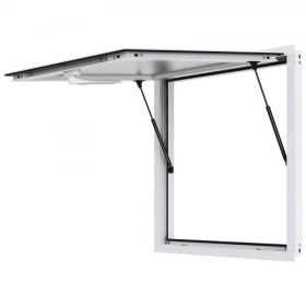   VEVOR felszolgálóablak food truckokhoz, 36"x36" alumíniumötvözetből készült food truck szervizablak, akár 85 fokos szögben állítható kiszolgálóablak napellenző ajtóval és vontatóhoroggal, food truckok felszolgáló utánfutóihoz