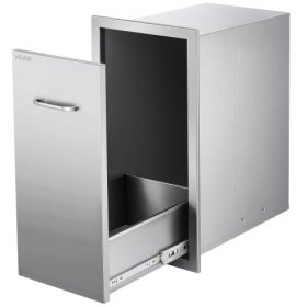   VEVOR kültéri konyhai szemetesfiók, 34,9 cm széles x 48,6 cm mély x 63,3 cm magas belső tároló, többcélú kültéri konyhai fiókok, rozsdamentes acél, 22,7 kg maximális kapacitás szintenként, kültéri BBQ-sziget konyhákhoz