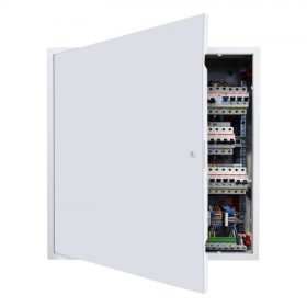   VEVOR gipszkarton revíziós ajtó, 64x64 cm horganyzott acél revíziós ajtó, könnyen szerelhető, csuklós szervizpanel csavarhúzós zárral, mennyezeti vízvezeték- és elektromos szerelvényekhez, 62x62 cm kivágási méret, fehér