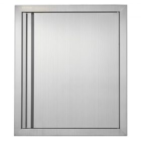   VEVOR BBQ bejárati ajtó, 457x533 mm, kültéri konyhai egyszárnyú ajtó, rozsdamentes acél süllyesztett ajtó, falra szerelhető függőleges ajtó süllyesztett fogantyúval, BBQ szigethez, grillezőállomáshoz, kültéri szekrényhez