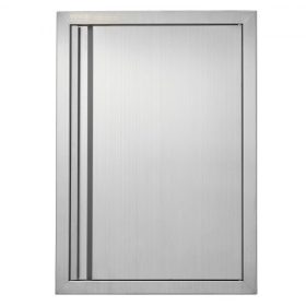   VEVOR BBQ bejárati ajtó, 432x610 mm, kültéri konyhai egyszárnyú ajtó, rozsdamentes acél süllyesztett ajtó, falra szerelhető függőleges ajtó süllyesztett fogantyúval, BBQ szigethez, grillezőállomáshoz, kültéri szekrényhez