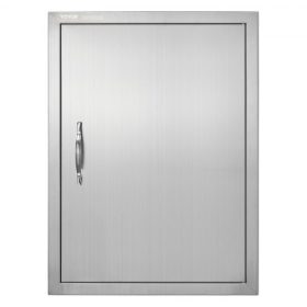   VEVOR BBQ bejárati ajtó, 508x686 mm, kültéri konyhai egyajtó, rozsdamentes acél, süllyesztett ajtó, falra szerelhető függőleges ajtó fogantyúval, BBQ szigethez, grillezőállomáshoz, kültéri szekrényhez